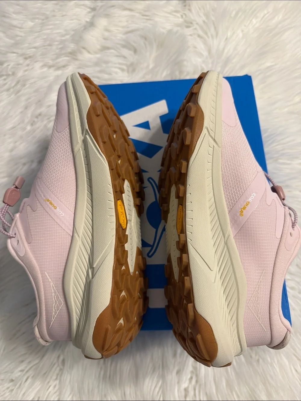 Hoka  Transport  Pale Pink /Lilac Trail Sneakers with Cream Midsole size 7
